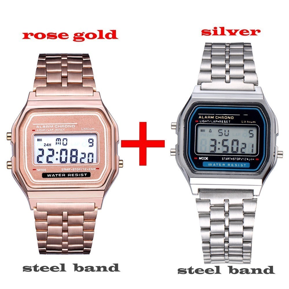Kit Combo 2 Relógios Digitais Cacio Aço inoxidável