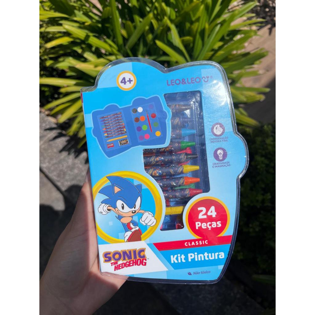 KIT PINTURA DO SONIC ESTOJO COM 24 PEÇAS I LEOELEO