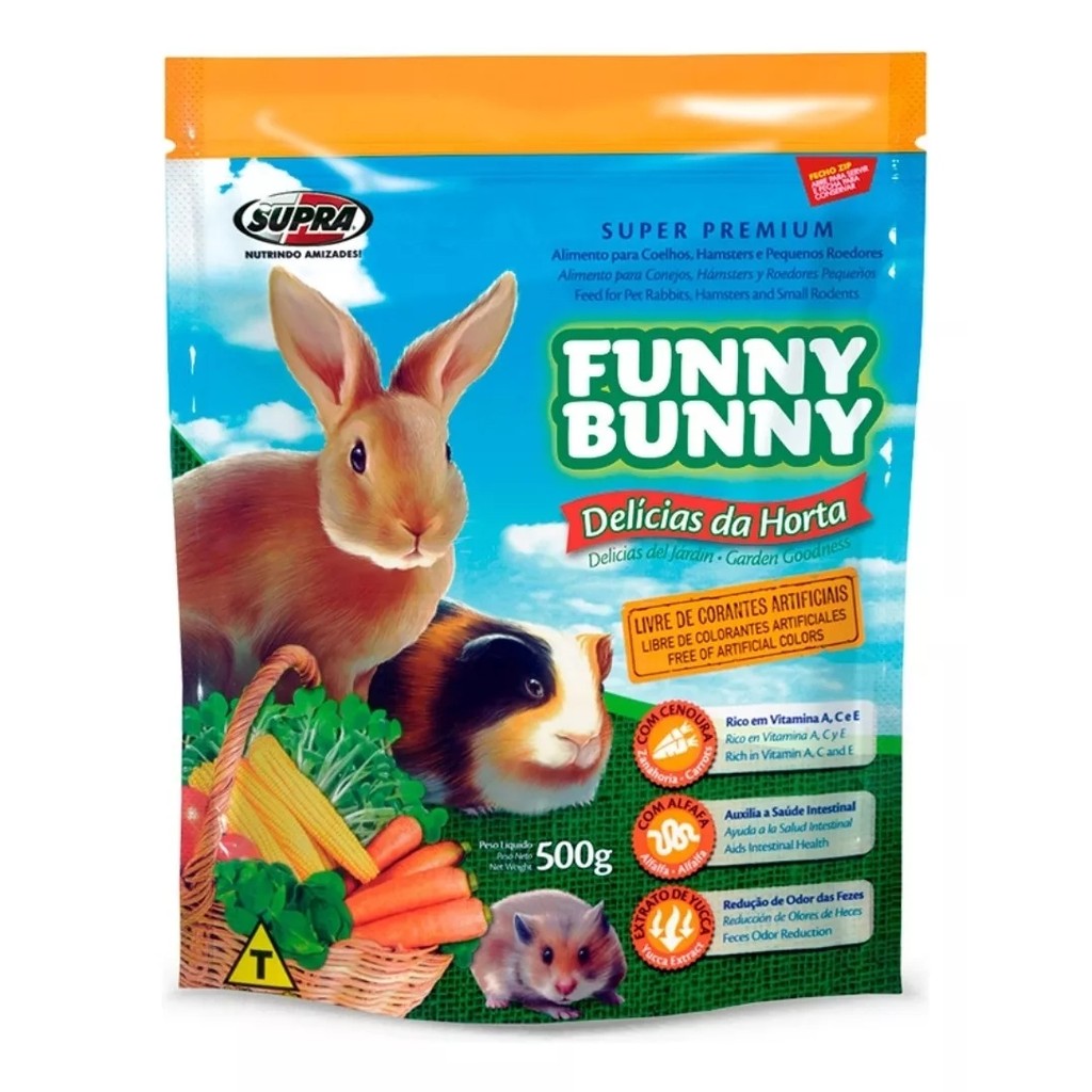 Ração Funny Bunny Delícias Da Horta Para Roedores 500g