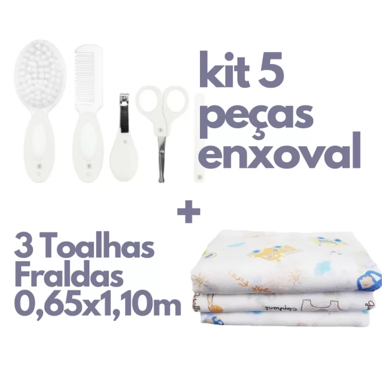 Kit 8 Peças para Bebê  Higiene Pimpolho + Toalha