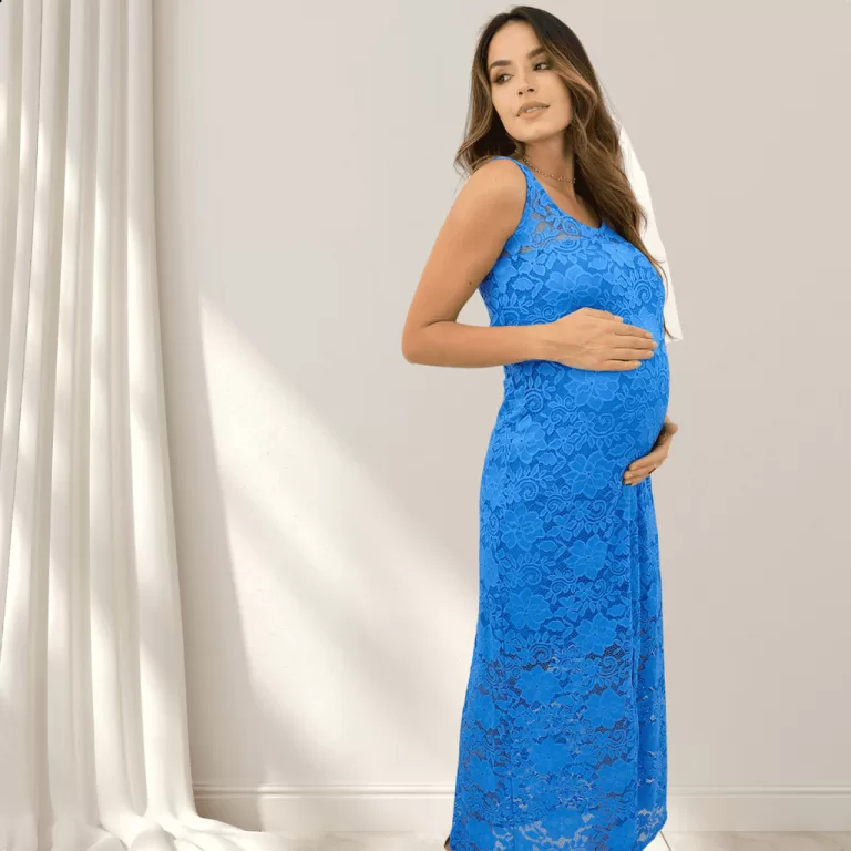 Vestido Longo Renda Gestante Ensaio Fotográfico M