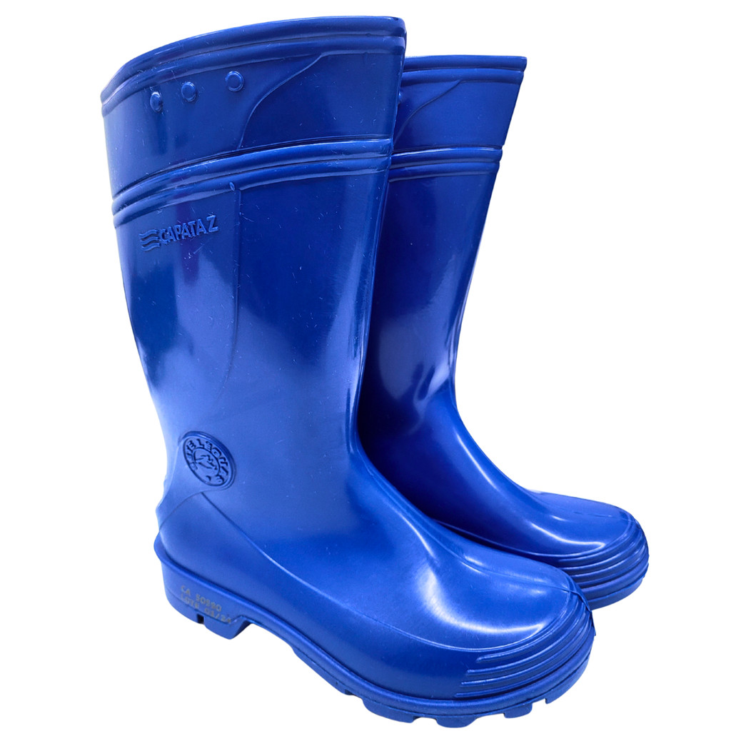 Bota de Borracha Galocha Capataz Cano Longo Azul Sete Leguas Impermeavel Confortavel Leve Indústria
