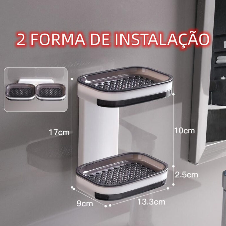 Kit Saboneteira Facil Instalar 2 Camada Caixa De S