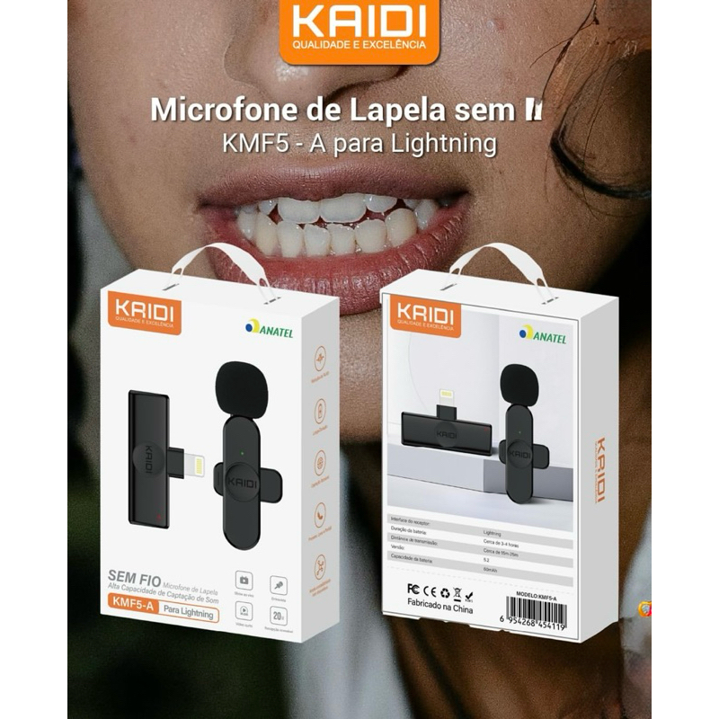 Microfone de Lapela Kaidi KMF5-A , KMF5-C