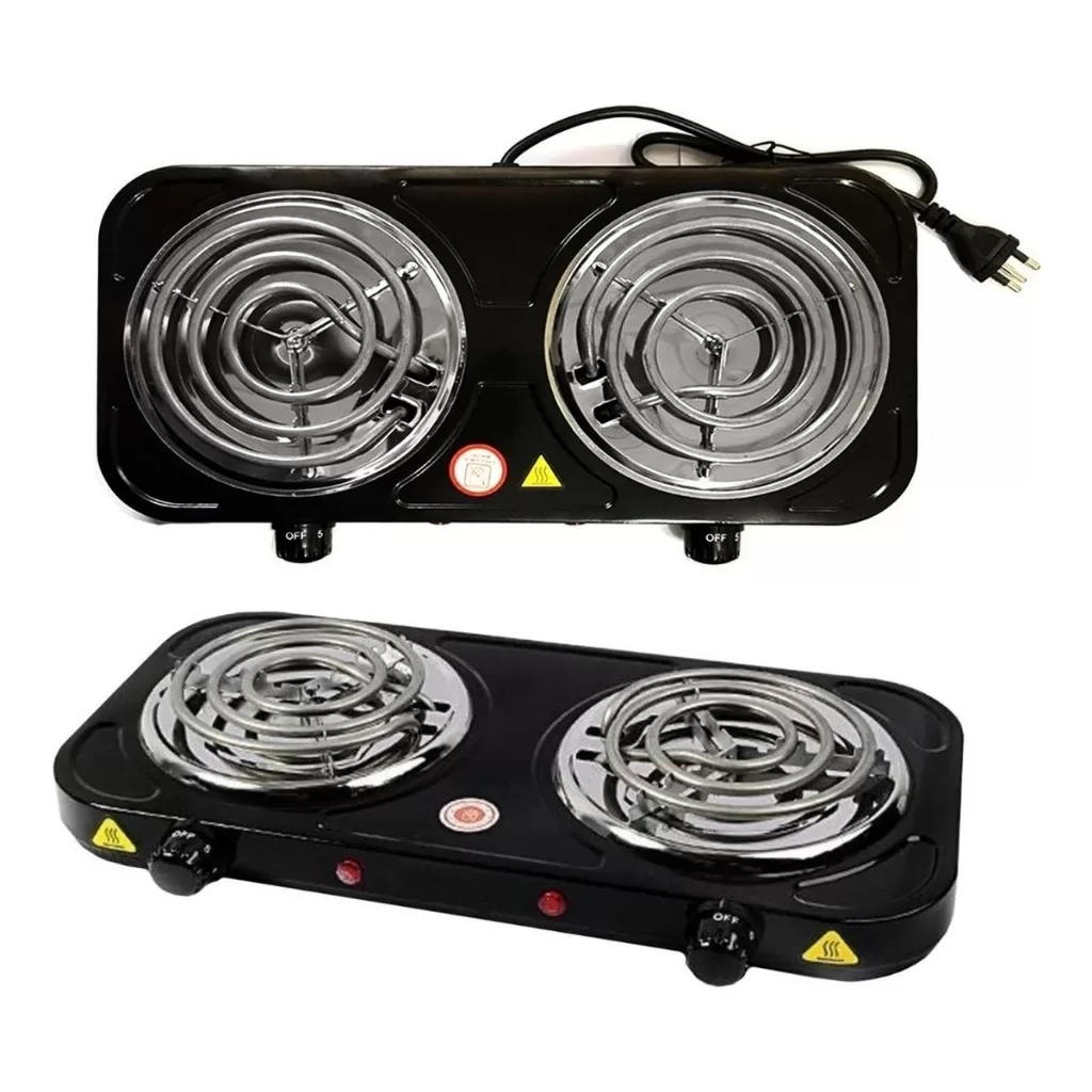 Fogareiro Fogão Elétrico Cooktop Camping 2000 Watts 2 Bocas Linha Premium