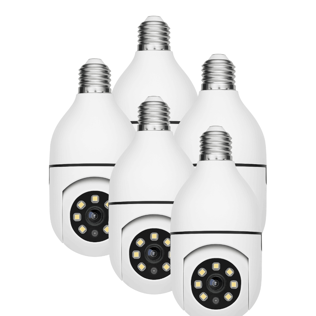 Câmeras Lâmpada 360° ( Selecione quantas ) com Conexão Wi-Fi e Visão Noturna  Controle via Celular
