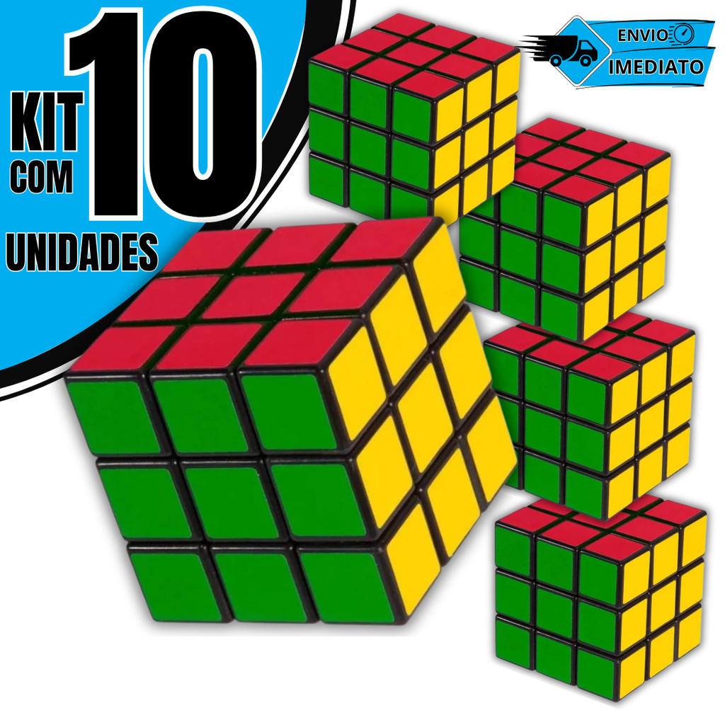 Kit 10 Cubo Mágico 5x5cm Antiestresse Quebra-Cabeça Educativo Criança Adulto Memória