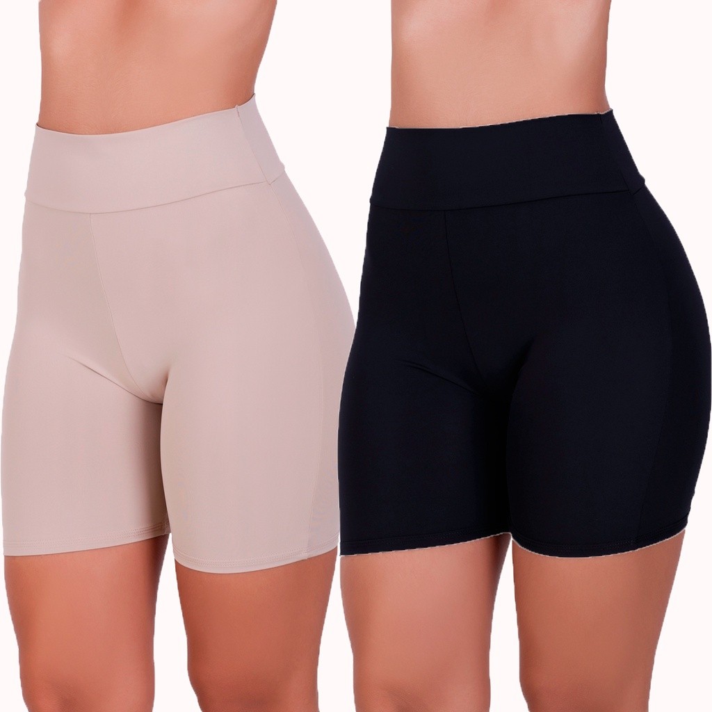 Kit Short Anágua Modeladora Segunda Pele Cintura Alta Segunda Pele Térmica
