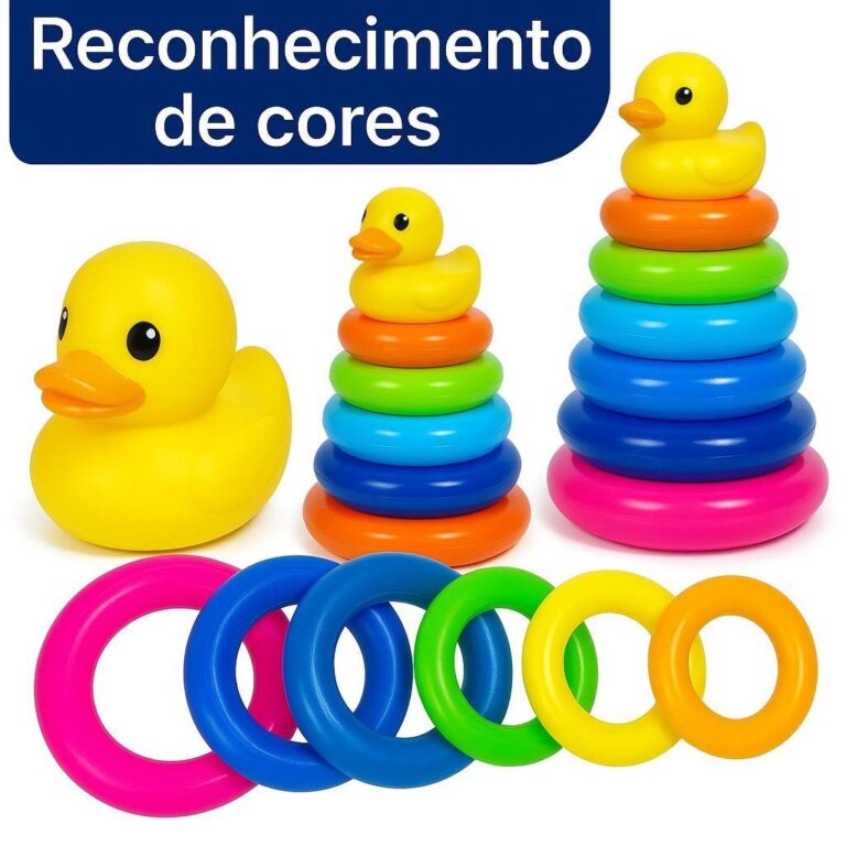 Brinquedo Pirâmide de Argolas Para Empilhar Patin