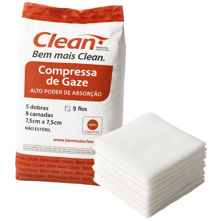 Compressa de Gaze 9 Fios 7,5×7,5cm 180g Algod