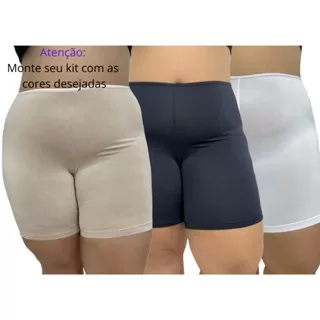 KIT 3 Anágua Plus Size Short Curto Íntimo Segund