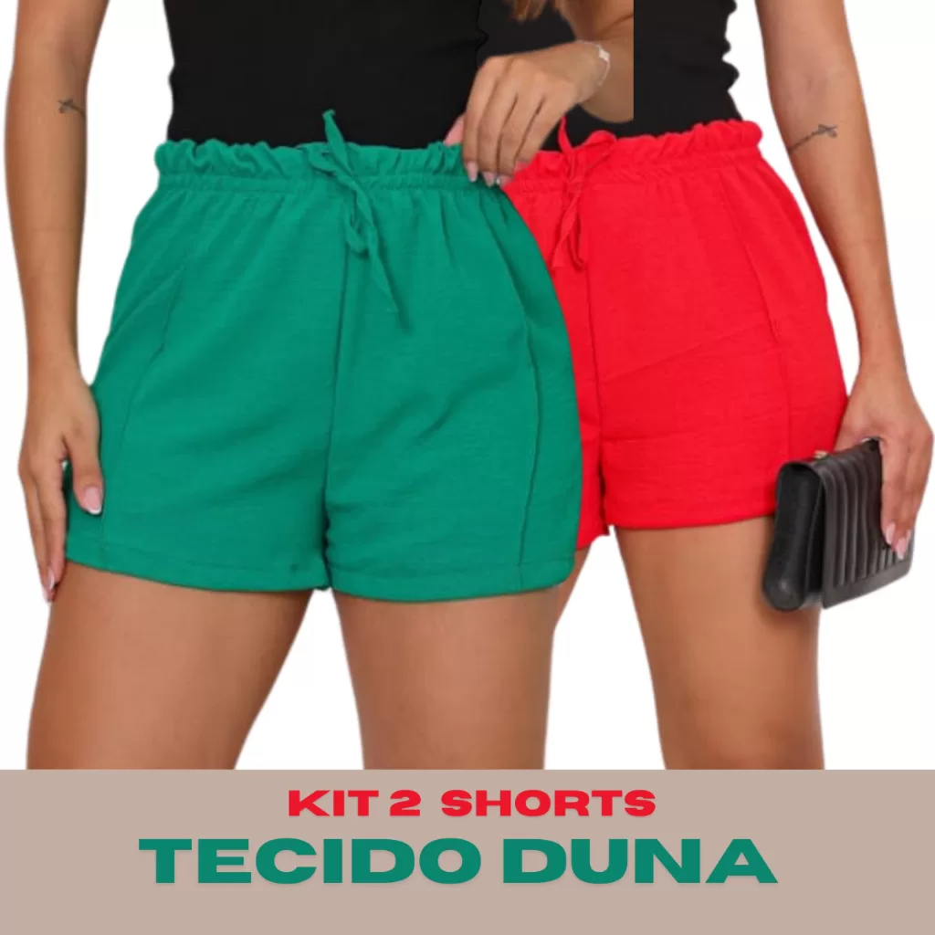 kit 2 short feminino, short soltinho bermudinha feminina casual confortável básico verão