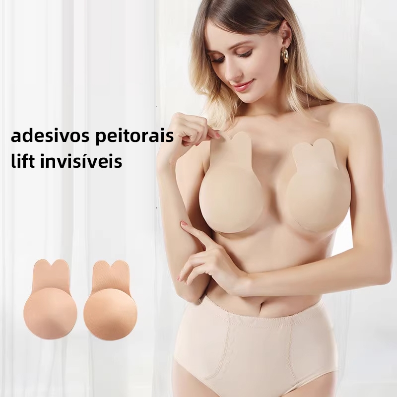 pares Sutiã Adesivo Silicone Up Haiz Levanta Seio Transparente Coelho tapa seio