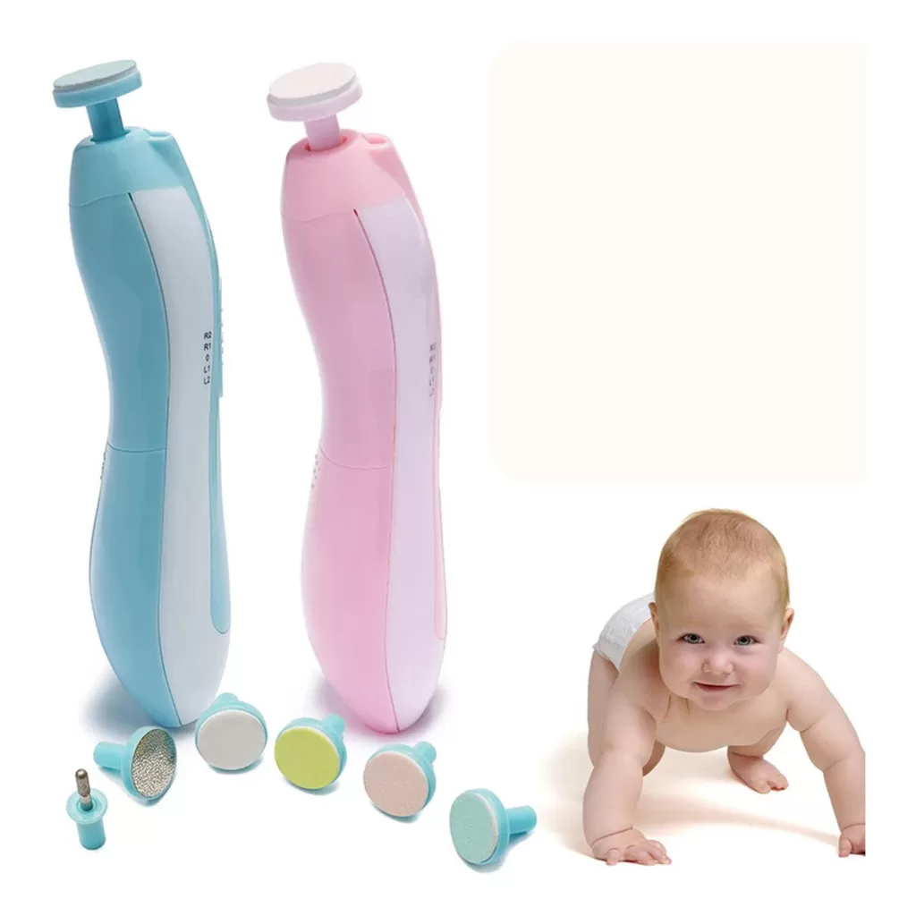 Kit Lixa Cortador Unha Infantil Bebê Neném Infantil Cuidado Aparador Elétrico