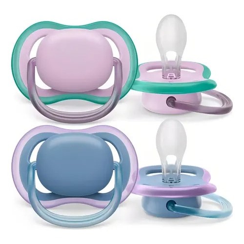 CHUPETA ULTRA AIR DUPLA 6-18 LISA AZUL E ROSA SILI