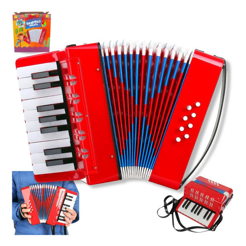 Acordeon Sanfona Gaita Infantil 8 Baixos 17 Teclas