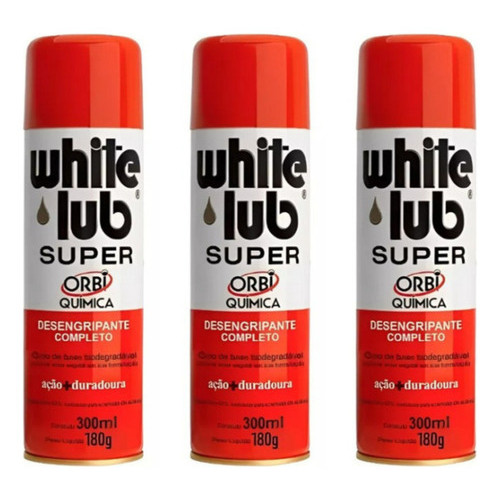 Kit com 3 White Lub 300ML Desengripante Lubrifican