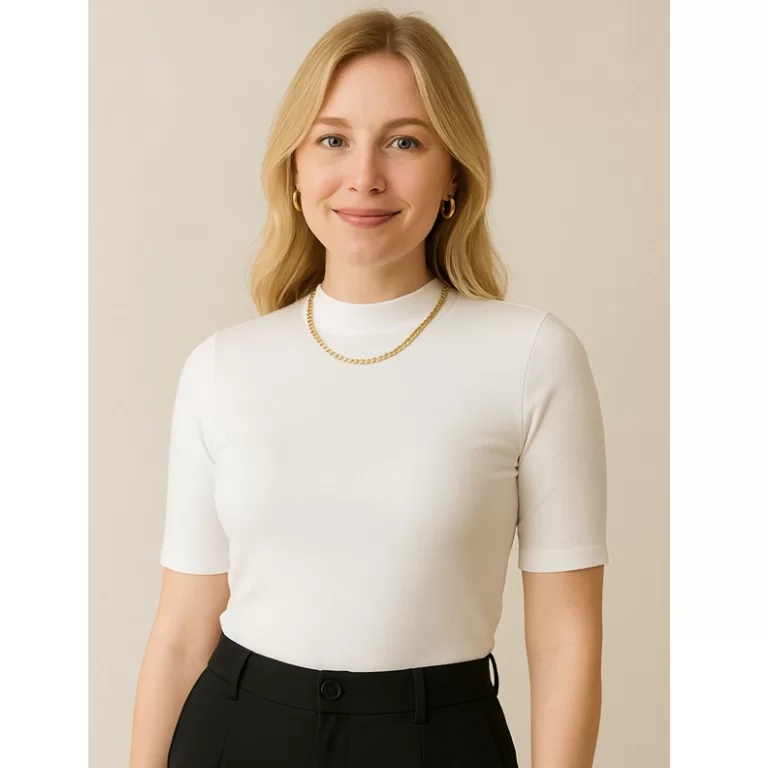 Blusinha Feminina Gola Alta Casual Tendência Esti