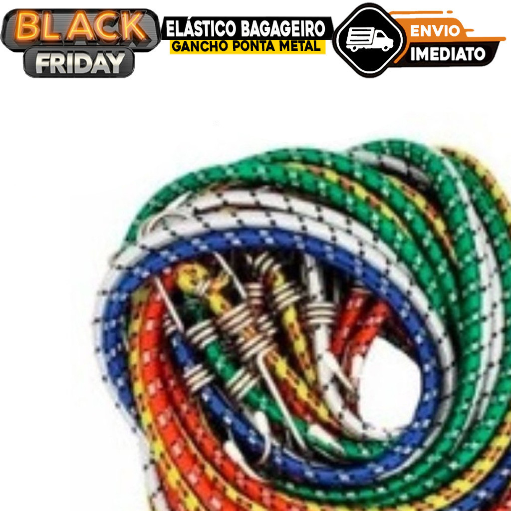 Elástico Bagageiro Extensor 2m Gancho Ponta Metal