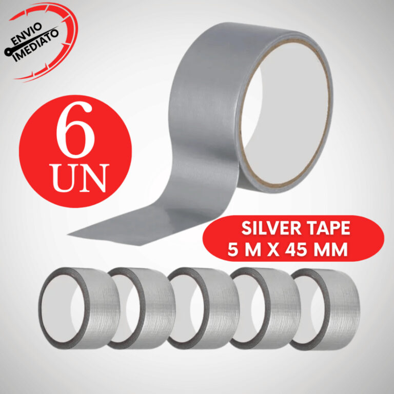 Kit 6 Fita Silver Tape 5m x 45mm Prata Multiuso Ca