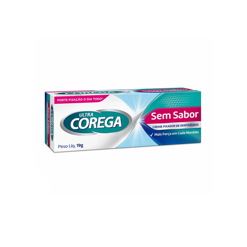 Fixador De Dentadura Corega Ultra Creme Sem Sabor 19g