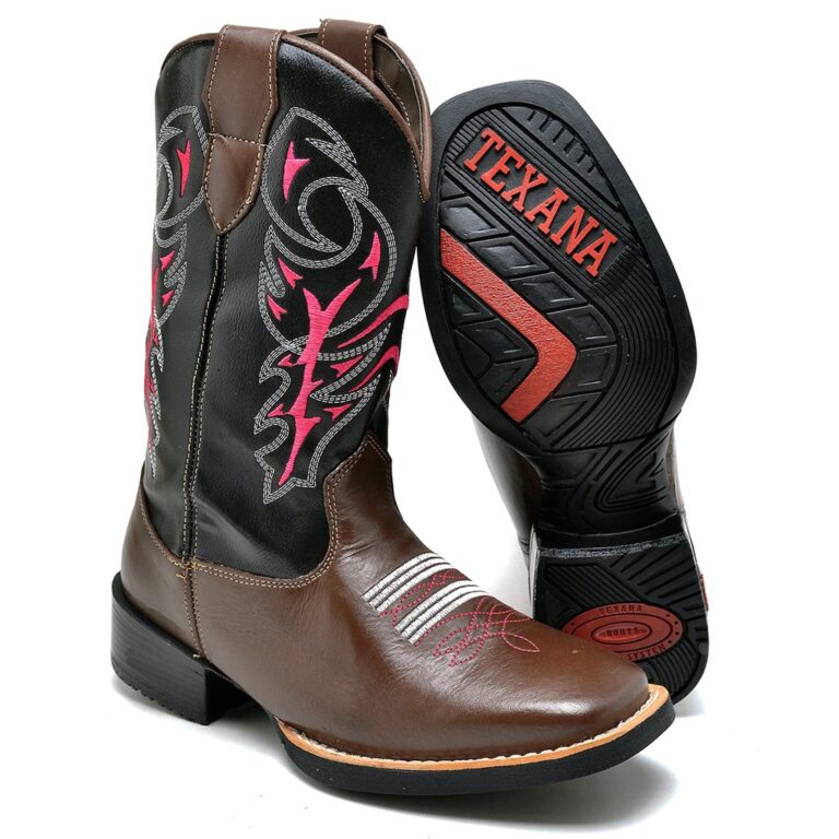 Bota Country Feminina Café Com Bordado Tribal Ros