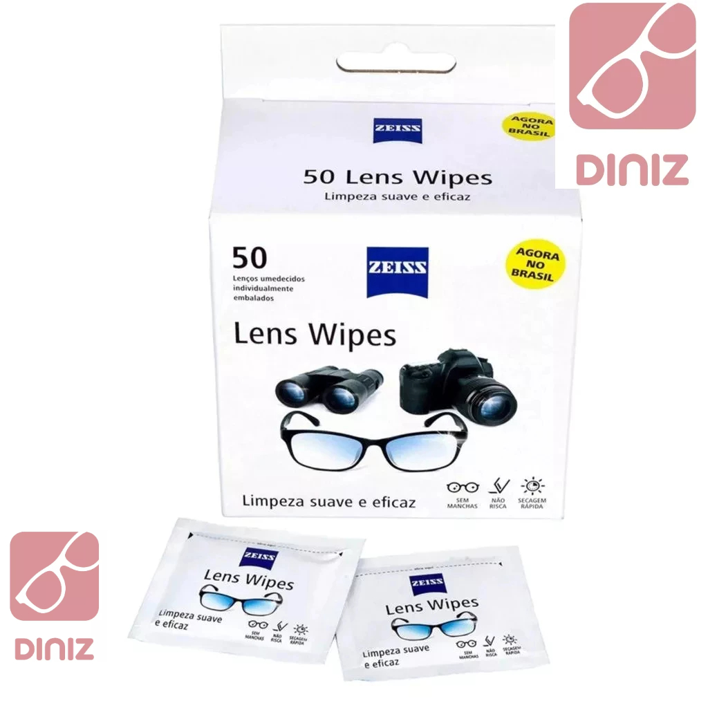 Zeiss Lens Wipes com 50 unidades – Lenços umedecidos – Limpador de Óculos