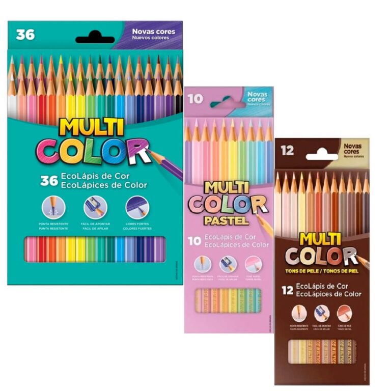 Kit Lápis De Cor Multicolor 36 Cores 12 Tons De P