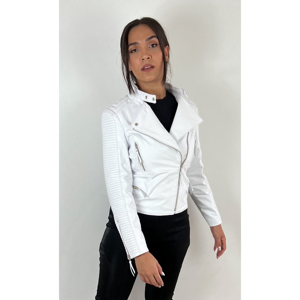 JAQUETA DE COURO BOVINO 100% LEGITIMO BRANCA, PRETA BIKER MOTOCICLISTA ORIGINAL