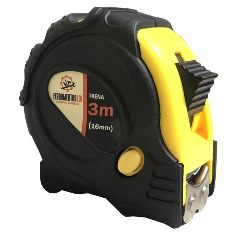 Trena Manual Emborrachada 3 Metros 3mx16mm 3 Trava