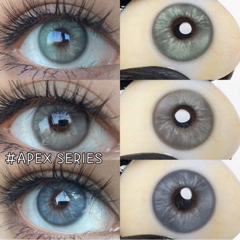 UYAAI Lentes De Contato De Cor Azul Naturais 2pcs/