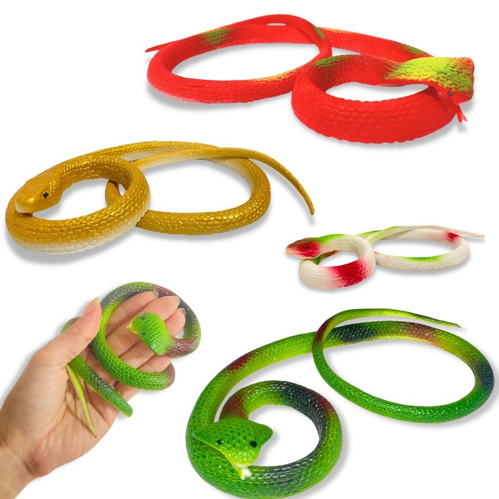 Kit 4 Cobra Falsas De Borracha Realista de Brinquedo Pegadinha