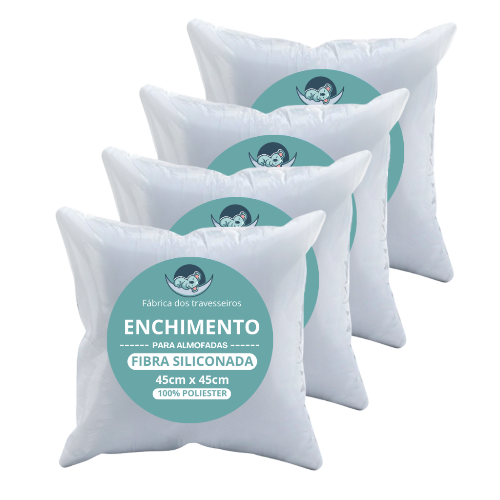 Kit Com 4 Unidades Enchimento Almofada Refil 45×45 ANTIALÉRGICO