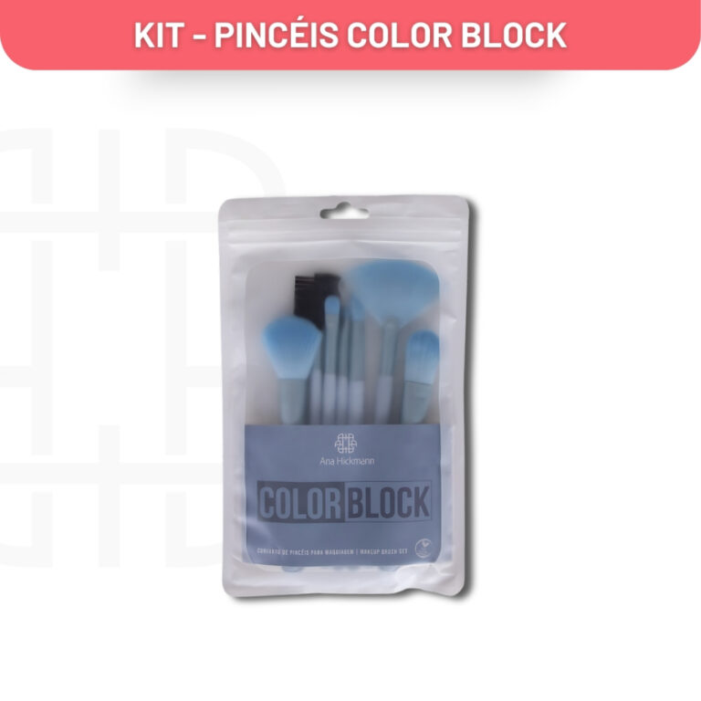 Conjunto Kit de Pincéis Para Maquiagem Azul Ana H