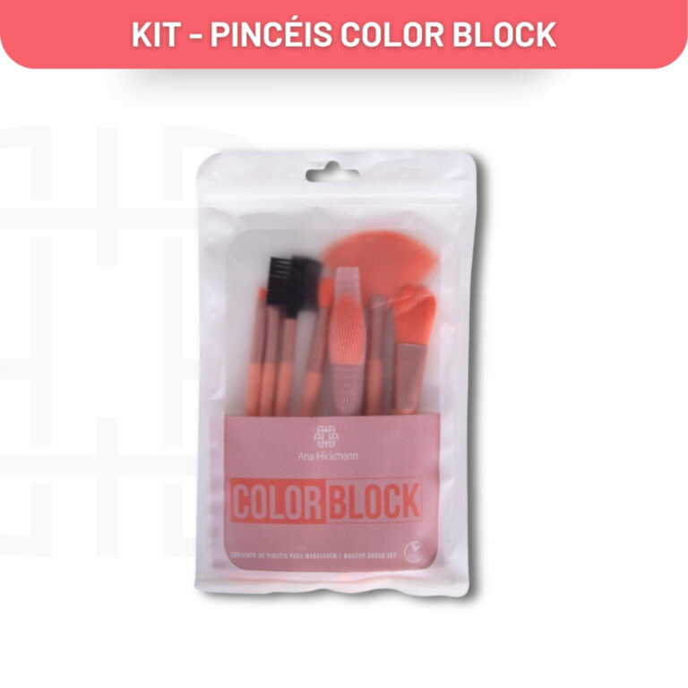 Conjunto de Pincéis Para Maquiagem Laranja Ana Hi