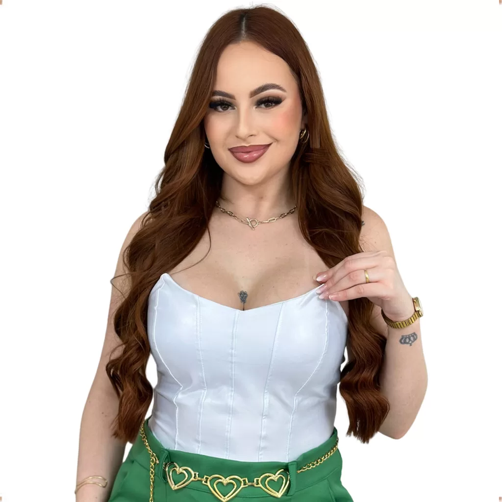 Cropped Corselet Curto Com Ponta Meia Feminino Cirre Preto Branco Caramelo Cropped Morcego Feminina