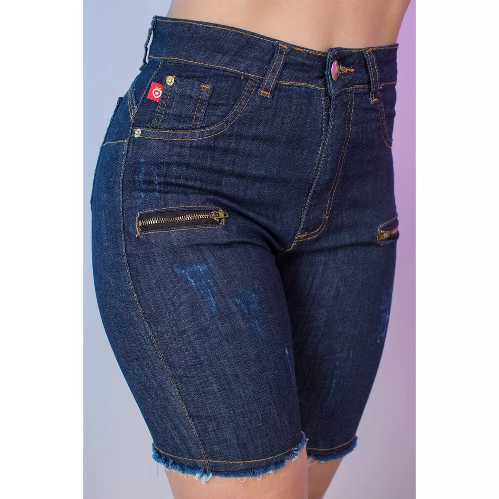 Bermuda Ciclista Jeans Angélica Meia Coxa