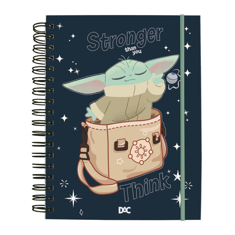 Caderno Smart Universitário Baby Yoda Folhas Tira