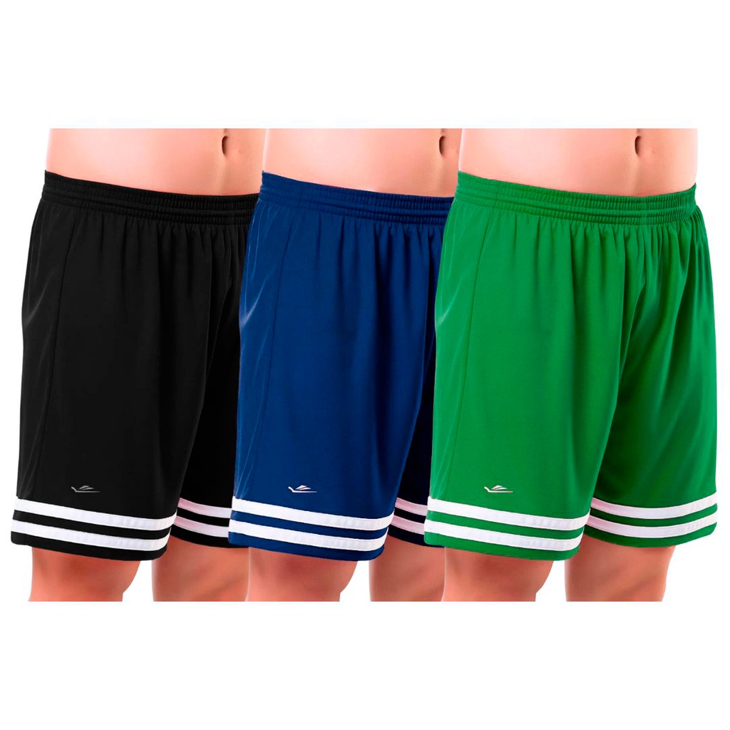 Kit 3 Short Infantil Masculino Futebol Listra Barra Elite Original Escola