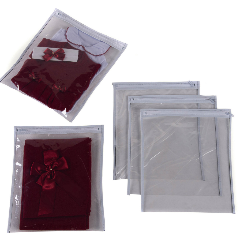 Kit 10 Saquinhos Maternidade Multiuso Organizador Nécessaire Envelope Com Zíper