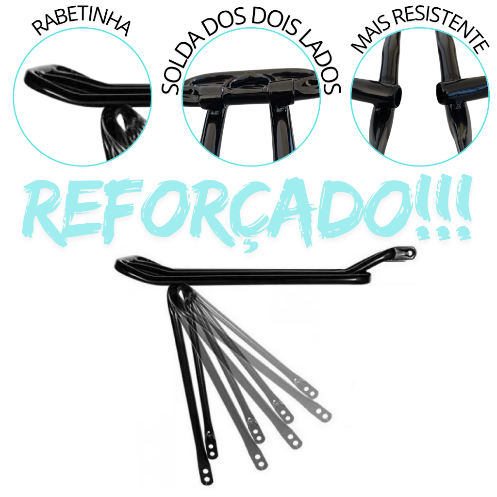Bagageiro Tubular Traseiro Preto De Bike Aro 26 Aro 26 24 20