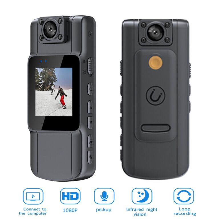 Mini Câmera Com Tela IPS HD 2K , 180 ° De Vídeo
