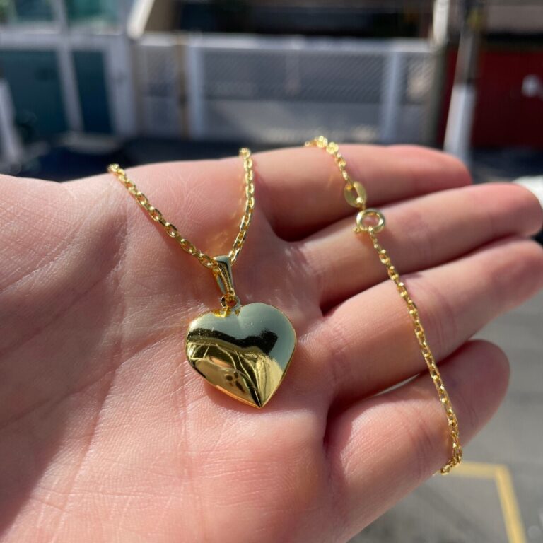 Choker de Ouro 24k 40 cm com Pingente Coração Li