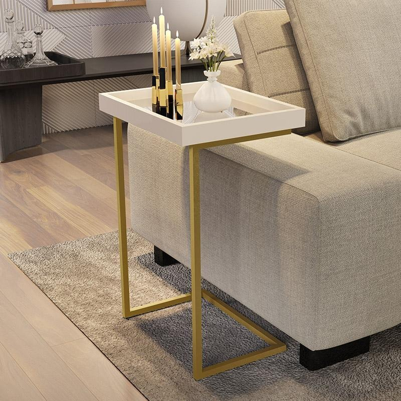 Mesa Lateral De Apoio Jb 4774 Com Espelho E Pé De Aço – Cores