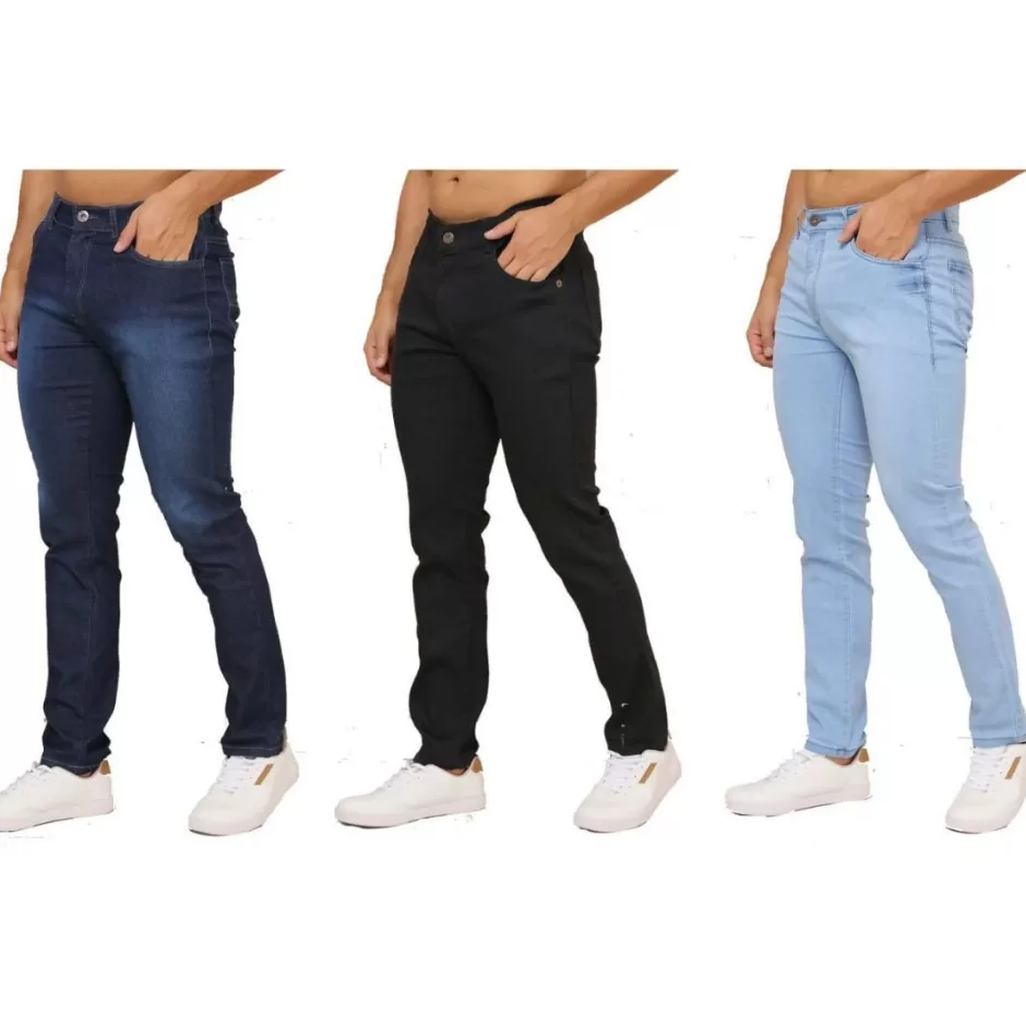 Kit Calças Jeans Masculina skinny Original promoção envio imediato