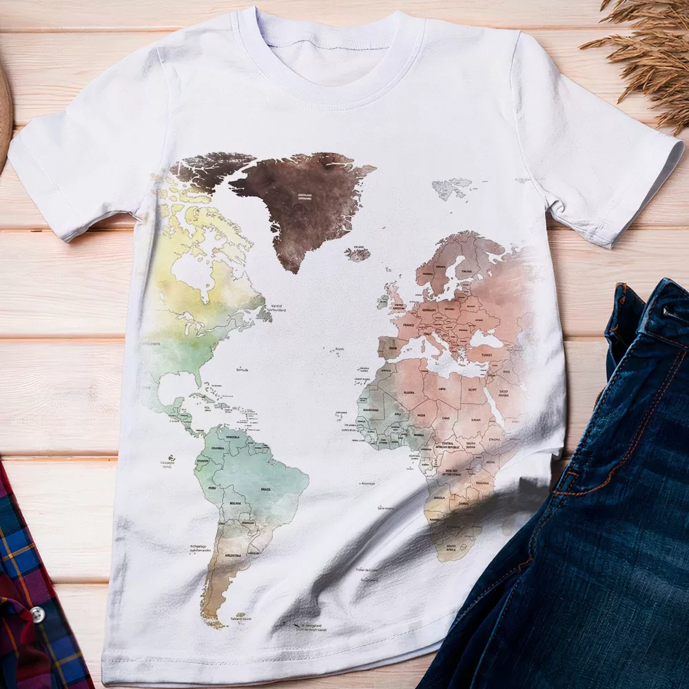 Camiseta Mapa Mundi Viagens 01 – Dicelli