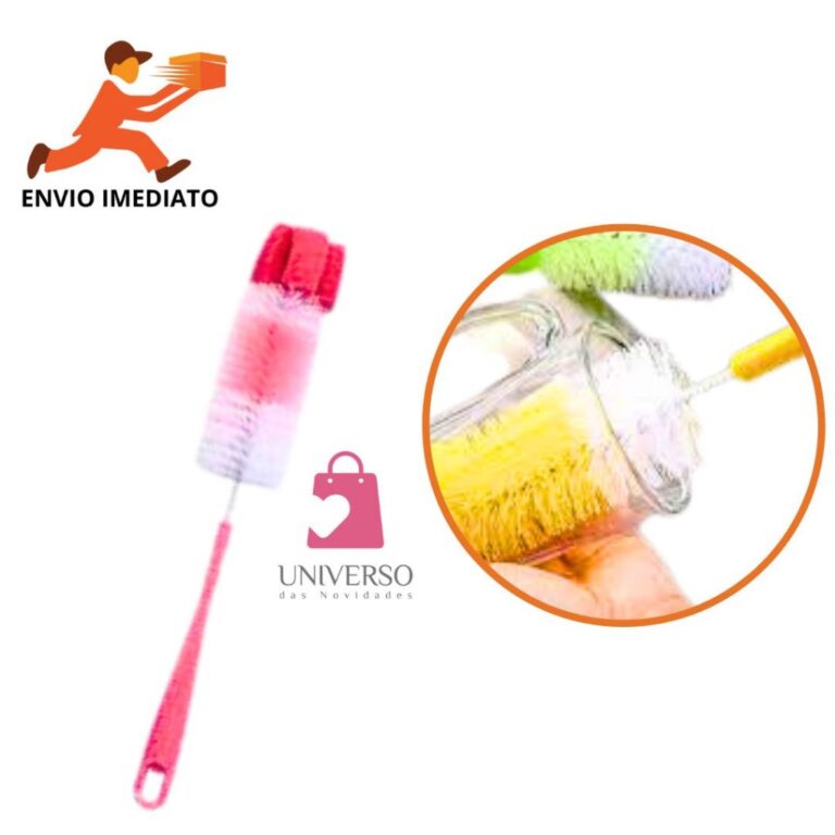 Escova Com Esponja Prática Para Lavar Mamadeira E