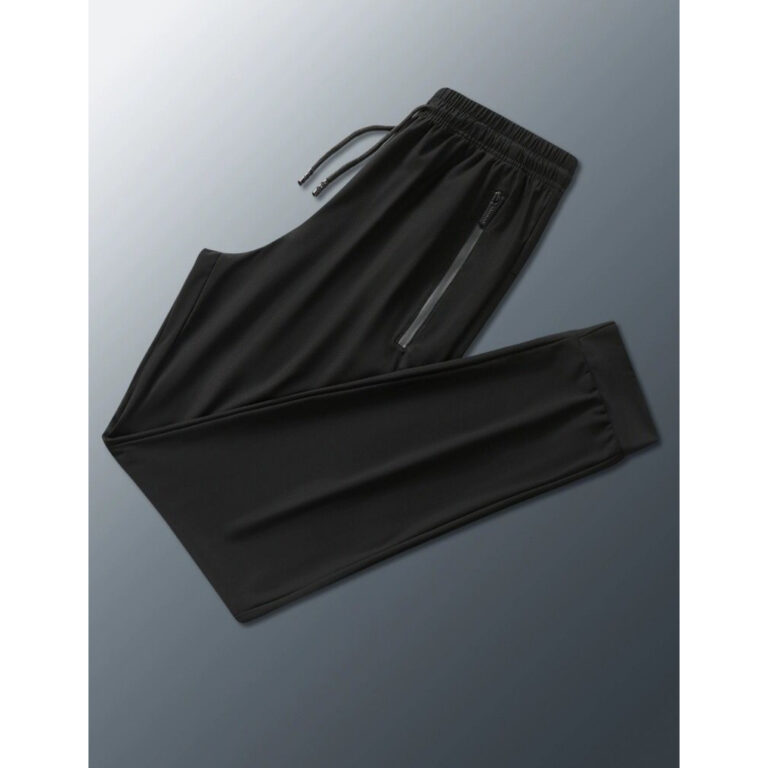Calça Jogger Preta Masculina Dry Fit Com Fitas Es