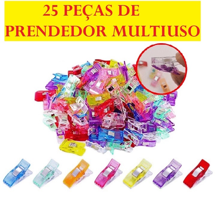 Prendedor De Plástico Multiuso 25 Peças De Prega