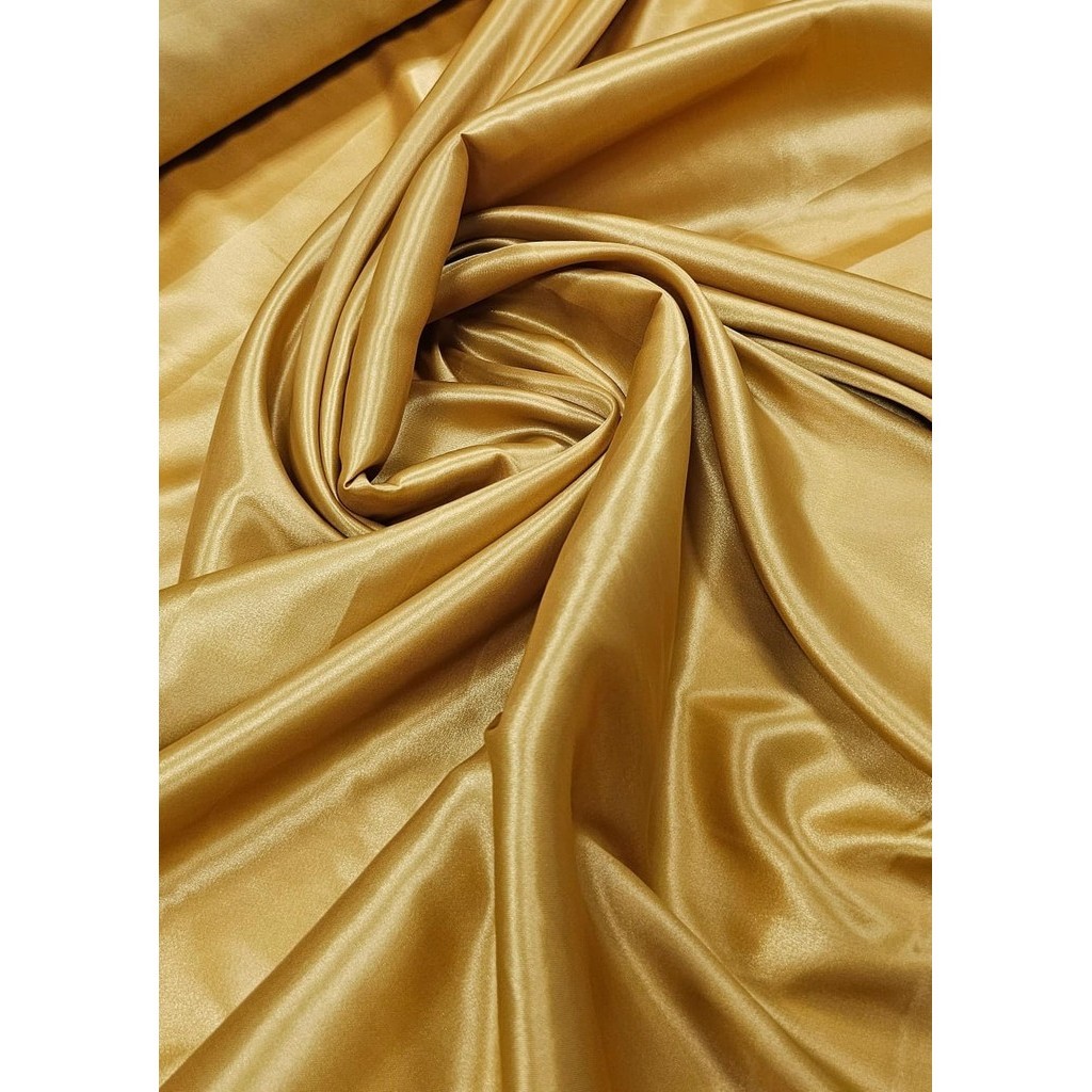 Tecido Cetim Charmeusse Liso Dourado